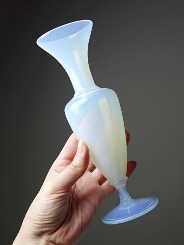 Duo de vases opaline bulle de savon vintage