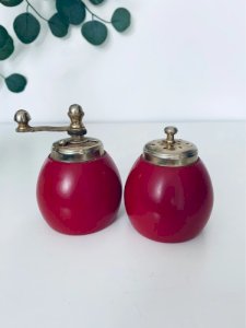 Duo Salière & Moulin à Poivre Vintage - Rouge Pop Made in Italy
