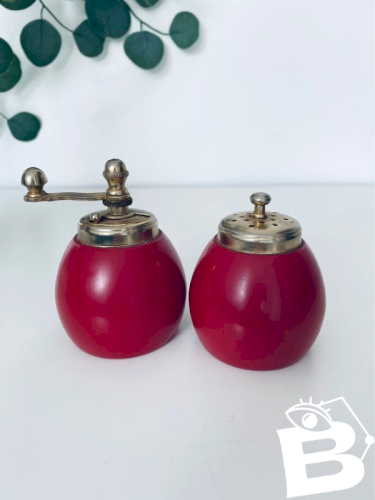 Duo Salière & Moulin à Poivre Vintage - Rouge Pop Made in Italy
