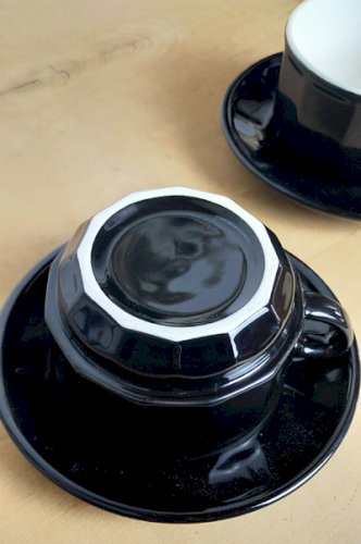 Duo tasses déjeuner Apilco Flora – Noir et blanc