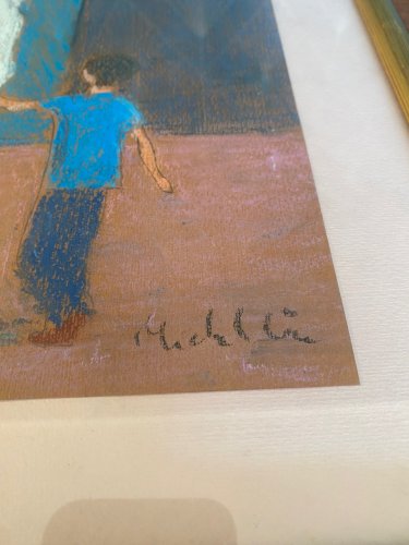 Ecole orientaliste moderne, paire de pastels. Signées. Encadrées et sous verre.