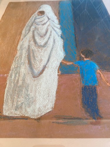 Ecole orientaliste moderne, paire de pastels. Signées. Encadrées et sous verre.