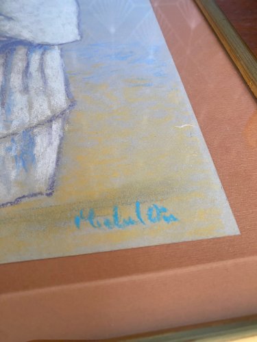 Ecole orientaliste moderne, paire de pastels. Signées. Encadrées et sous verre.
