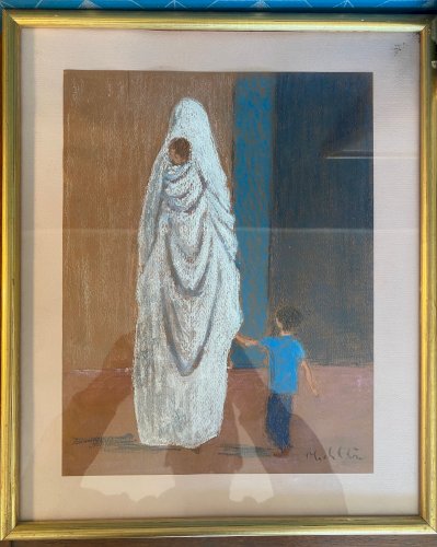 Ecole orientaliste moderne, paire de pastels. Signées. Encadrées et sous verre.