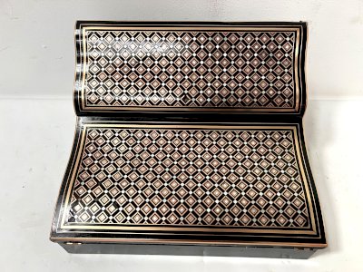 Ecritoire Napoléon III en bois noir et marquetrerie a la Reine XIX siècle