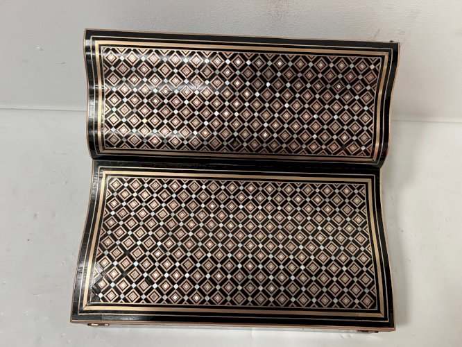 Ecritoire Napoléon III en bois noir et marquetrerie a la Reine XIX siècle