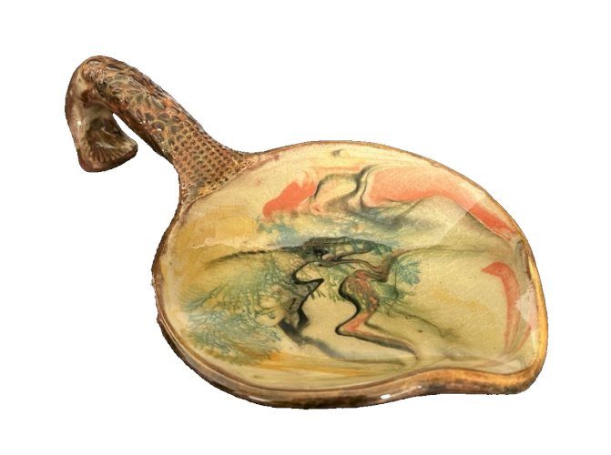 ecuelle vide poche terre cuite vernissée signé P du Cabirou  Aude Languedoc