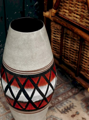 Edmond, le grand vase émaillé gris N°53