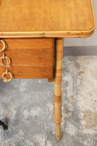 Edouard, le bureau en rotin et bois Louis Sognot N°518