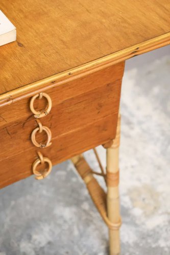 Edouard, le bureau en rotin et bois Louis Sognot N°518