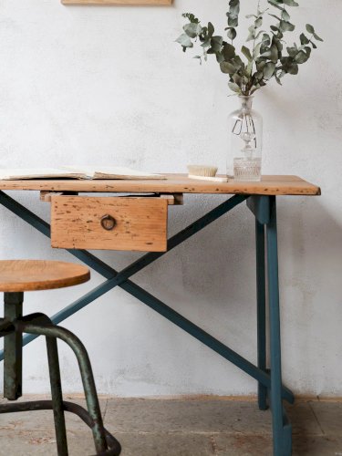 Edouard, le bureau rétro en chêne peint N°548