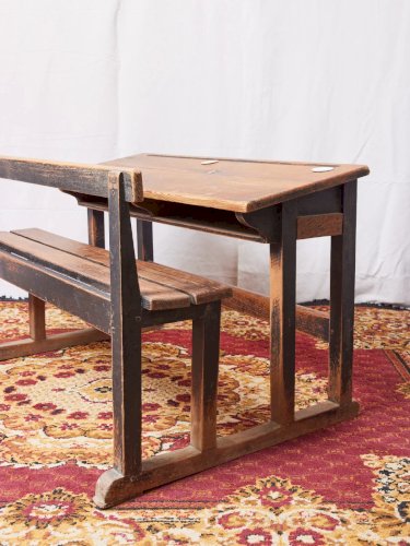 Edouard, le pupitre d'écolier double en bois N°554