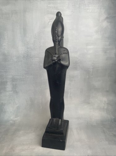 EGYPTE statuette OSIRIS debout reproduction moulage du Musée du Louvre ~41.5cm