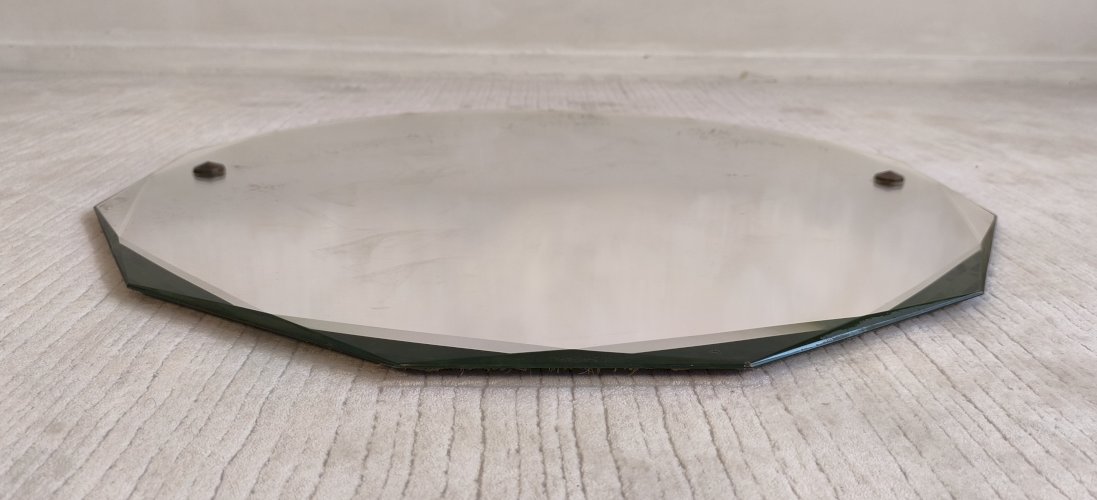 ✨ Élégant miroir ancien biseauté à 12 pans – style Art Déco vintage ✨