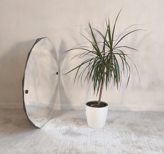 ✨ Élégant miroir ancien biseauté à 12 pans – style Art Déco vintage ✨
