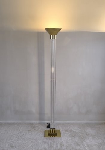 ✨✨ Magnifique et rare lampadaire Allemand signé VEREINIGTE WERKSTÄTTEN en lucite et laiton ✨✨