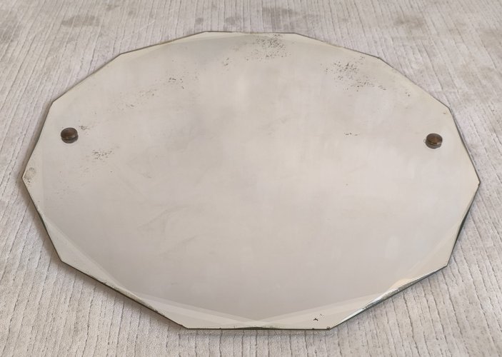✨ Élégant miroir ancien biseauté à 12 pans – style Art Déco vintage ✨