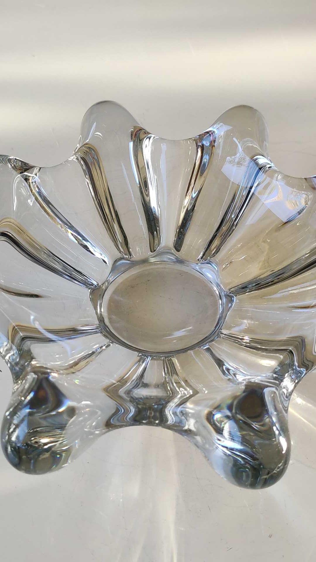 2X VINTAGE ART Vannes France Cristal Coquille Pomme & Ampoule, Fait à Main EUR 55,46 - FR
