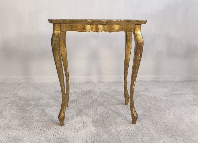 ✨ Élégante table d’appoint florentine – Décor peint & superbe patine ancienne ✨