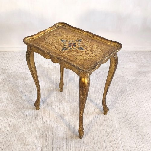 ✨ Élégante table d’appoint florentine – Décor peint & superbe patine ancienne ✨