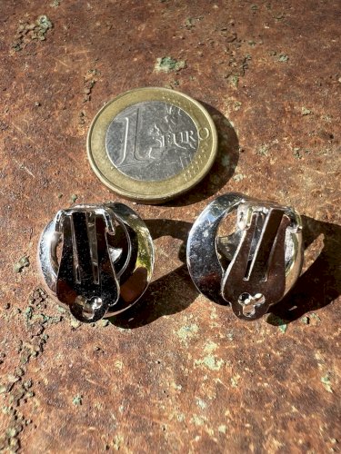 Élégantes boucles d’oreilles circa 1950/1960 argent massif / Marcassites Vintage