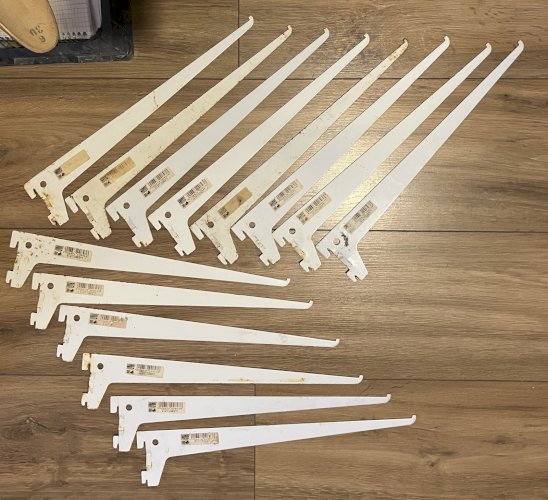 ELEMENT SYSTEME lot de 14 consoles acier blanc 35 cm entraxe 5 cm (charge 55 kg)