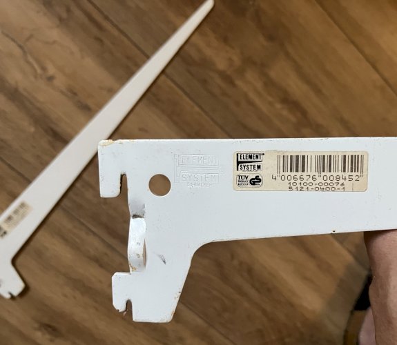 ELEMENT SYSTEME lot de 2 consoles acier blanc 40 cm entraxe 5 cm (charge 55 kg)
