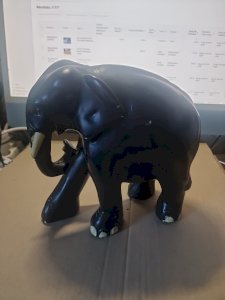 Éléphant en plâtre, vintage.20 X 20