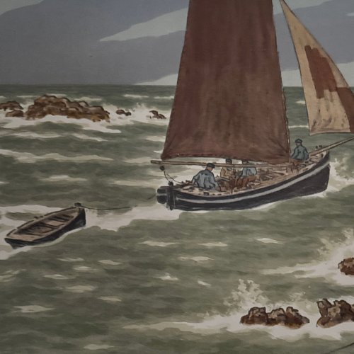 e?Lithographie par Henri Rivière Au Vent de Noroît - Les Mousses A5906