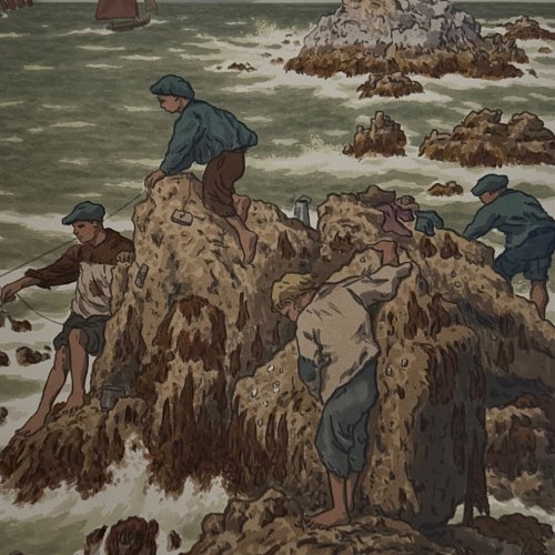 e?Lithographie par Henri Rivière Au Vent de Noroît - Les Mousses A5906
