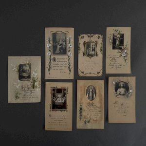 e?Lot de 7 images pieuses XIXe A5782