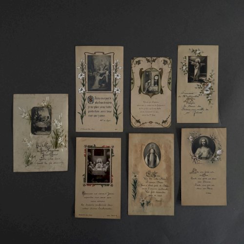 e?Lot de 7 images pieuses XIXe A5782