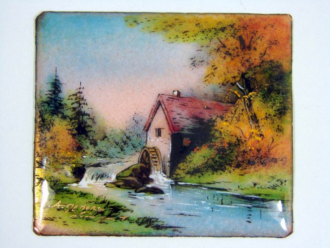 Email de Limoges CABANE AU BORD d'une RIVIERE Signé André Debord