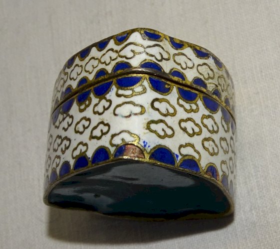 -EMAUX CLOISONNES 2 VASES A VIOLETTES 1 PETIT VASE & 1 BOITE à PILULES  D