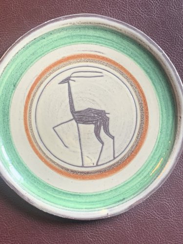 Émile Masson céramique sgraffito antilope africaniste Vallauris très bel état