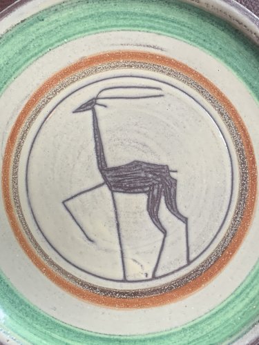 Émile Masson céramique sgraffito antilope africaniste Vallauris très bel état