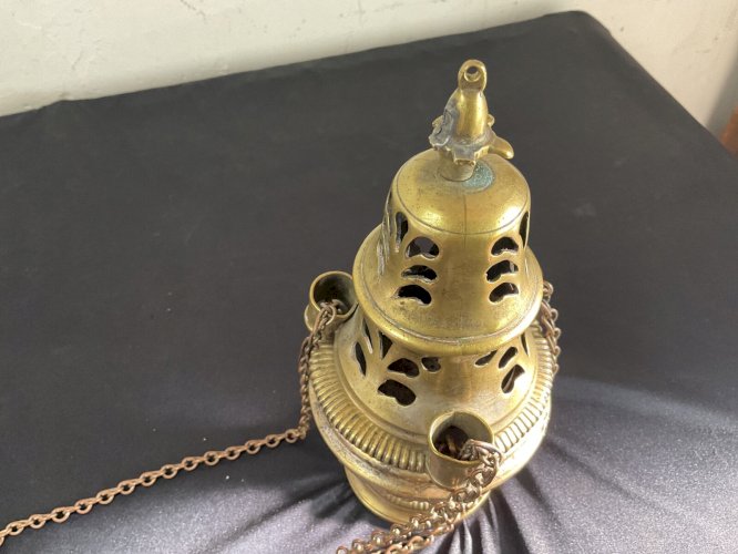 Encensoir en bronze argenté XVIII / XIXème - Religion Objet liturgique