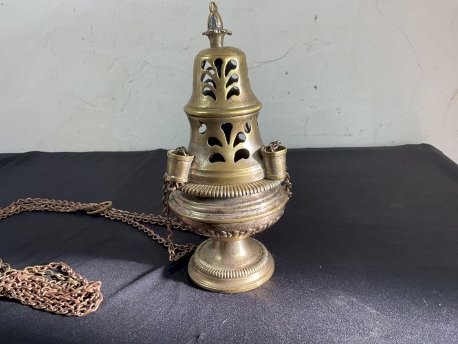 Encensoir en bronze argenté XVIII / XIXème - Religion Objet liturgique