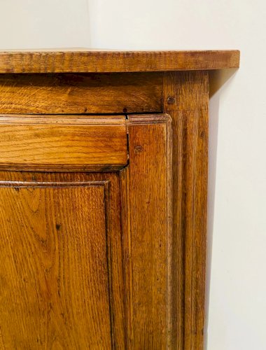 Encoignure demi lune en chene massif XIX siècle