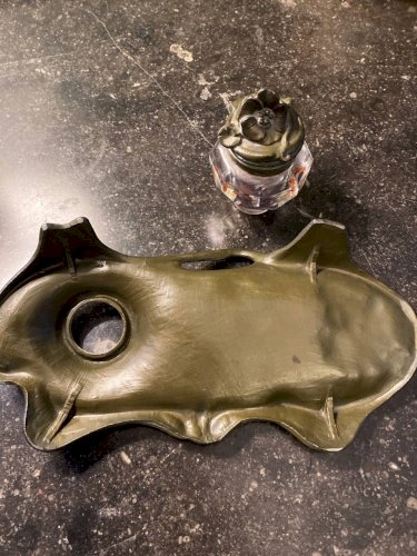 Encrier Art nouveau signé R. Elias – Belle Époque – régule et verre