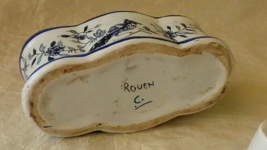 ENCRIER EN FAIENCE ROUEN CLAMENCY*