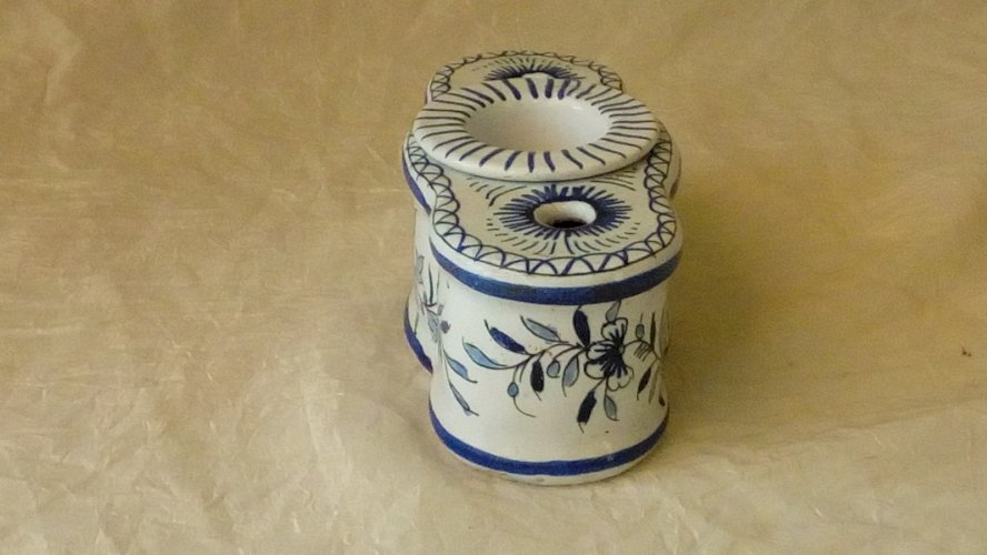 ENCRIER EN FAIENCE ROUEN CLAMENCY*