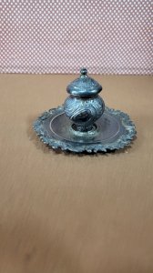 ENCRIER SIGNE EN ARGENT MASSIF POINCON MINERVE DE 72,63 GRAMMES