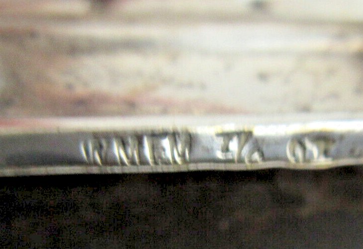Encrier style Louis XV, métal argenté avec buvard et verrine à encre