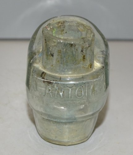 -ENCRIER VERRE BLEU FORME CHAUSSURE N ANTOINE sur TALON en EPAISSEUR INKWELL  D