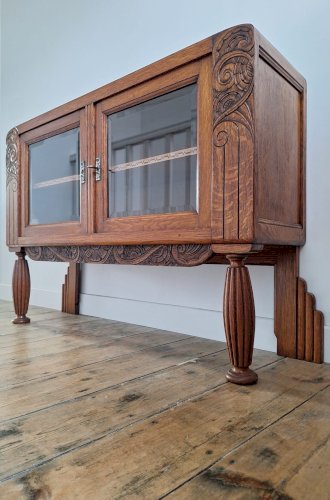 Enfilade art déco, meuble buffet ancien, vaisselier vintage