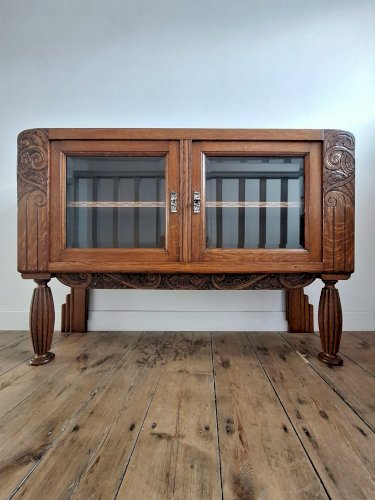 Enfilade art déco, meuble buffet ancien, vaisselier vintage