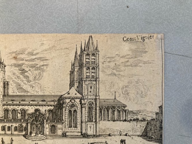 Engraving Gravure abbaye de Saint Germain des prés Israël Silvestre XVIIe art