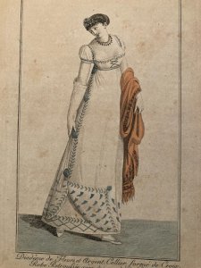 Engraving Gravure Costume Mode Paris 1808 Old XIXe Philibert-Louis DEBUCOURT Art