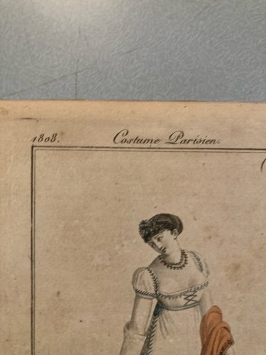 Engraving Gravure Costume Mode Paris 1808 Old XIXe Philibert-Louis DEBUCOURT Art